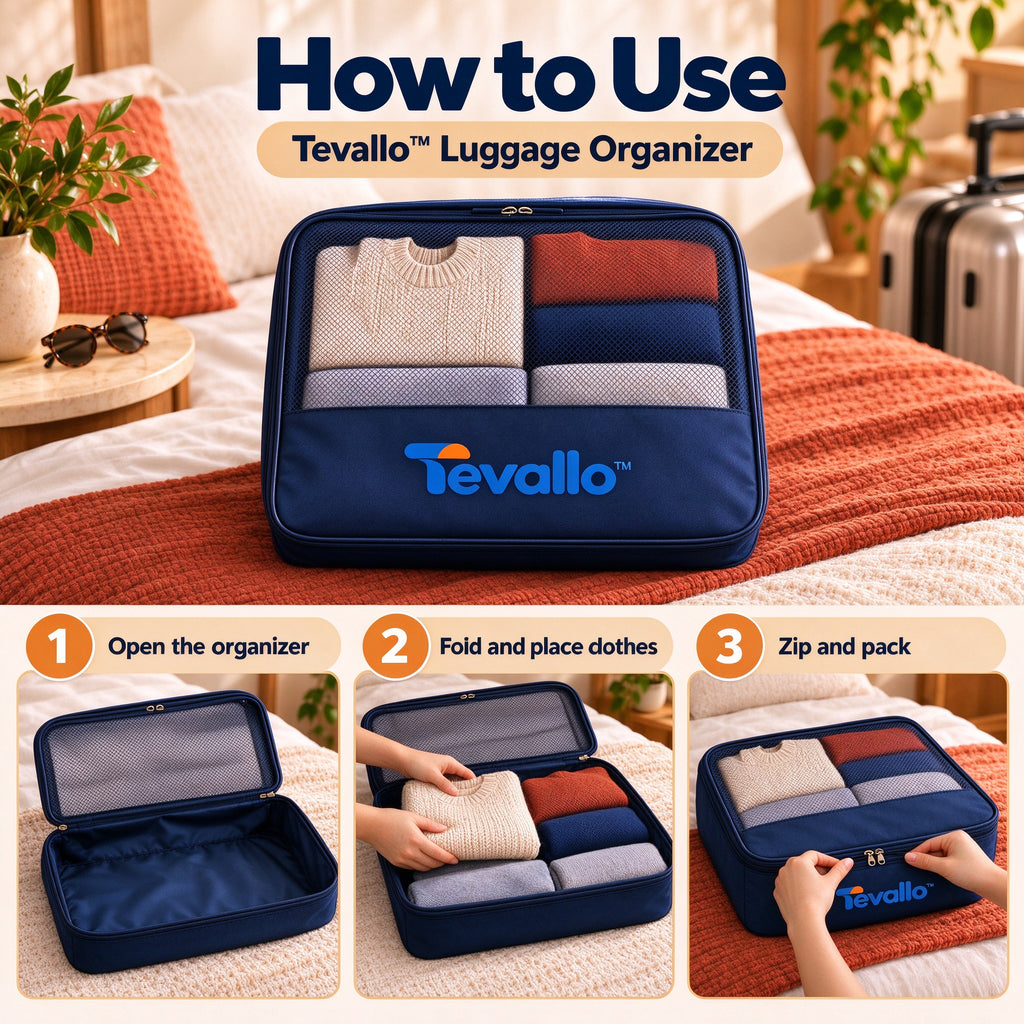 Tevallo™ Luggage Organizer Set, Your Suitcase Perfectly Packed Every Time