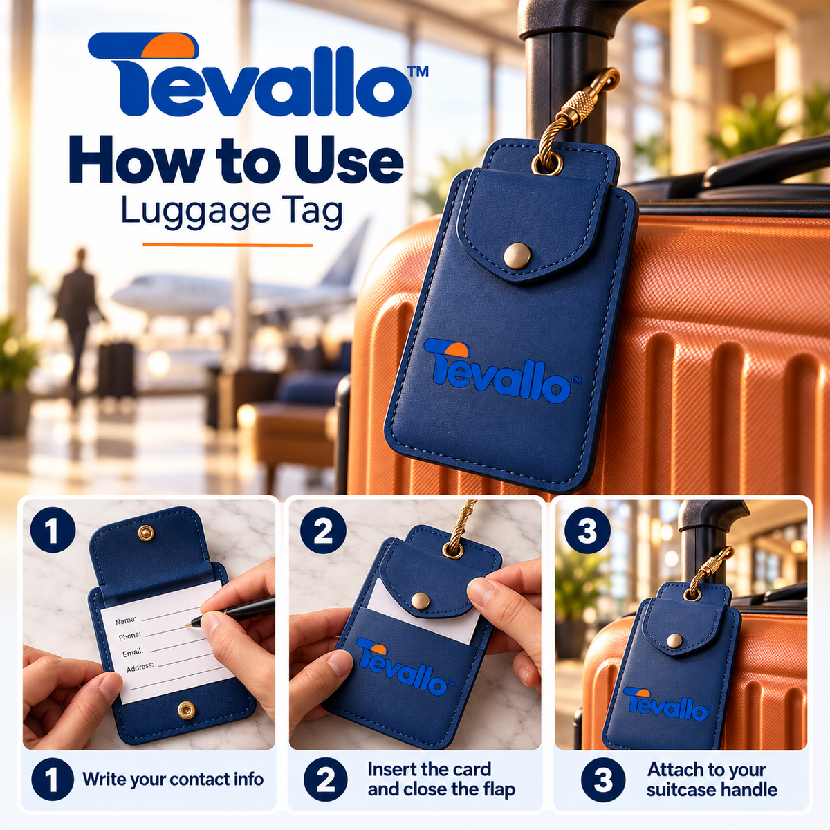 Tevallo™ Luggage Tag, Spot Your Suitcase at Any Baggage Claim