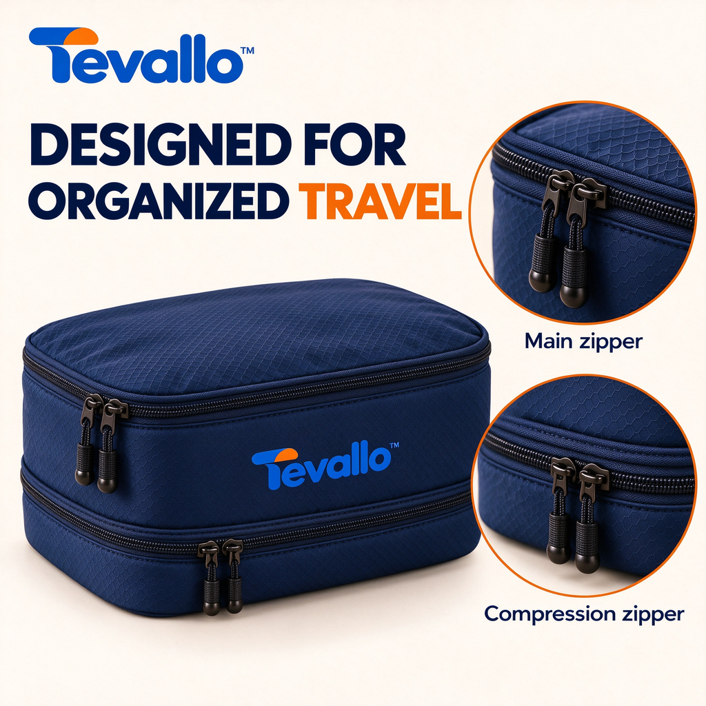 Tevallo™ Compression Packing Cubes, Pack More Without Checking a Bag
