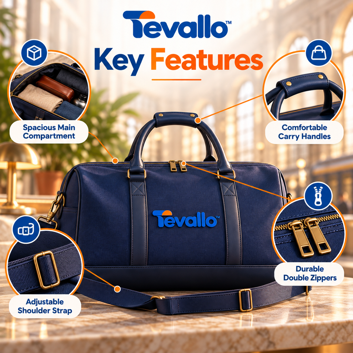 Tevallo™ Weekender Bag, Escape for the Weekend in Style