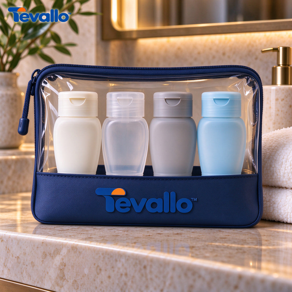 Tevallo™ Travel Bottle Set, TSA-Approved for Stress-Free Air Travel