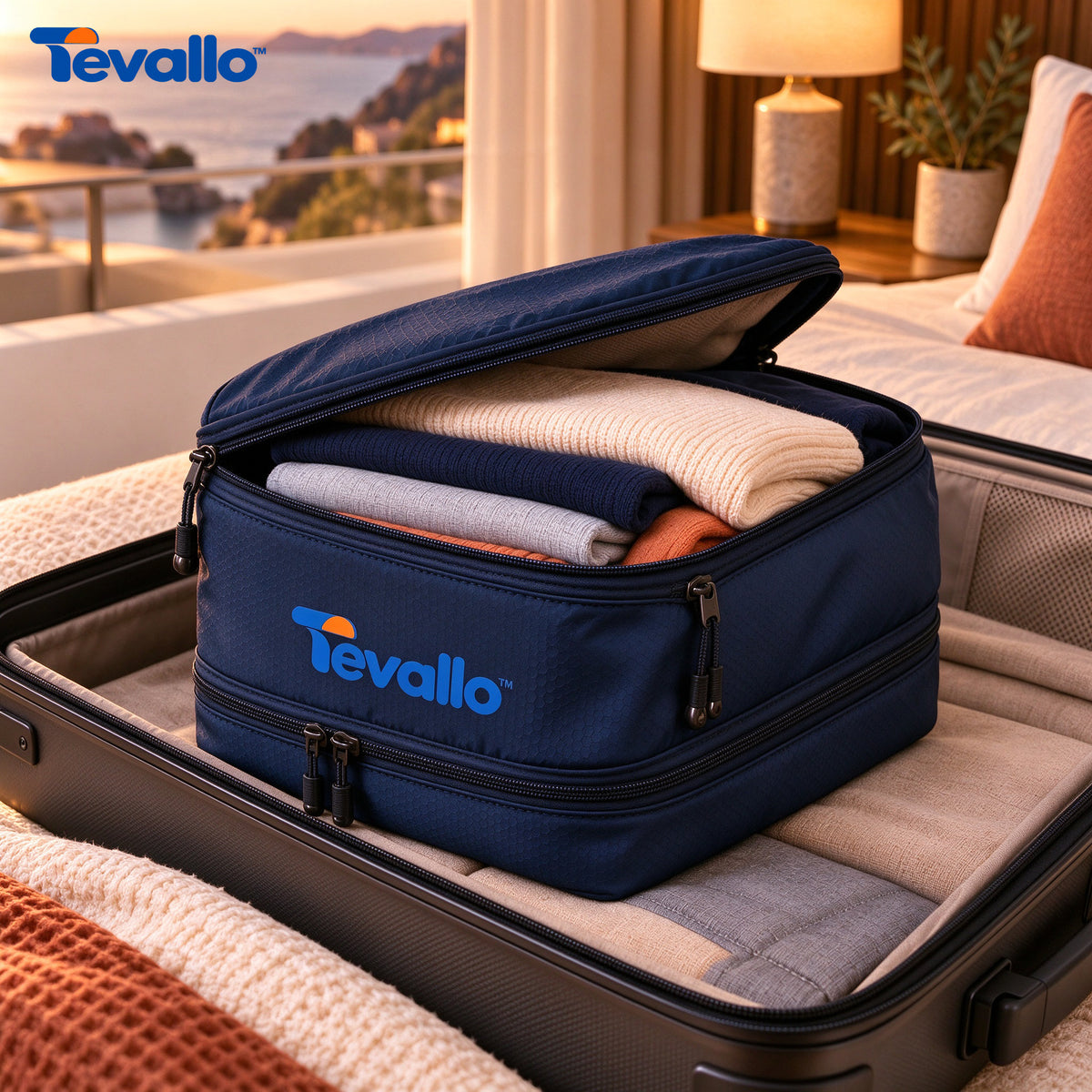 Tevallo™ Compression Packing Cubes, Pack More Without Checking a Bag