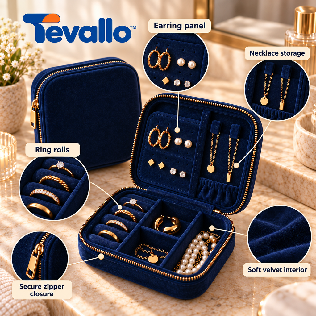 Tevallo™ Travel Jewelry Case, Bring Your Favorites on Every Trip