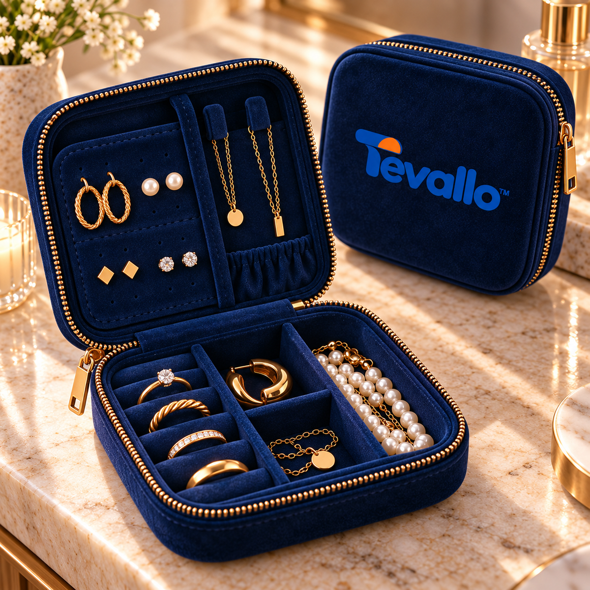 Tevallo™ Travel Jewelry Case, Bring Your Favorites on Every Trip
