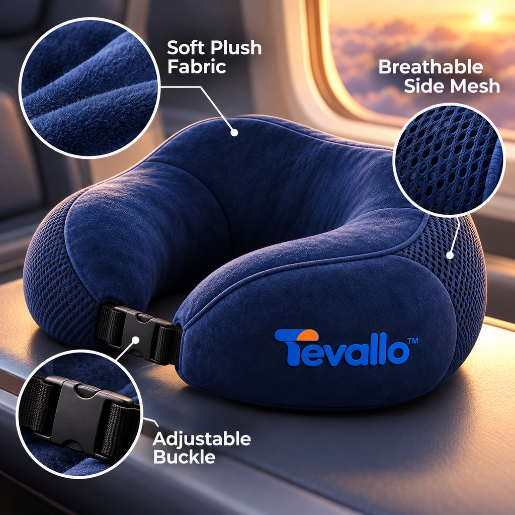 Tevallo™ Travel Pillow, Arrive at Your Destination Well-Rested