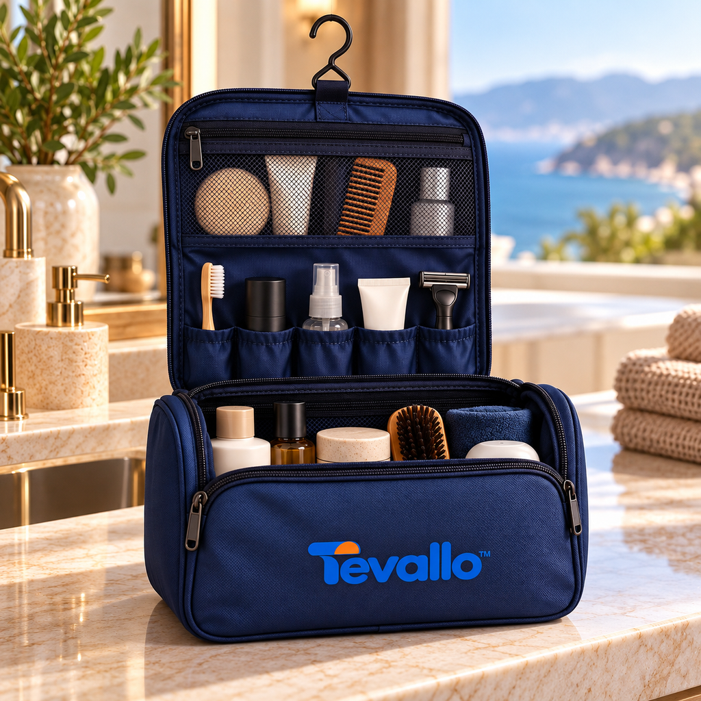 Tevallo™ Hanging Toiletry Bag, Your Travel Bathroom Wherever You Land