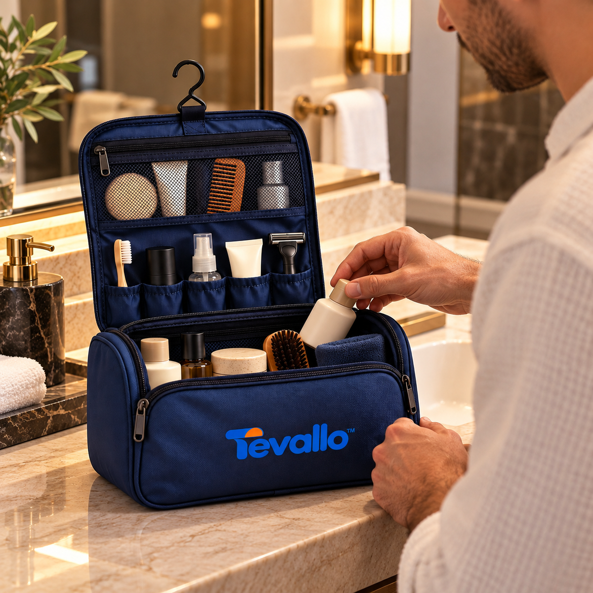 Tevallo™ Hanging Toiletry Bag, Your Travel Bathroom Wherever You Land