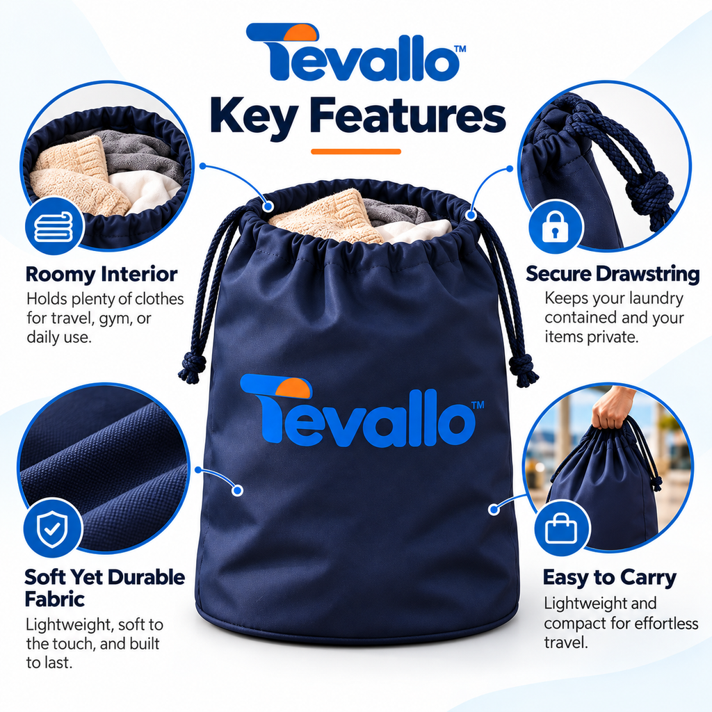 Tevallo™ Travel Laundry Bag, Keep Dirty Clothes Separate Wherever You Roam