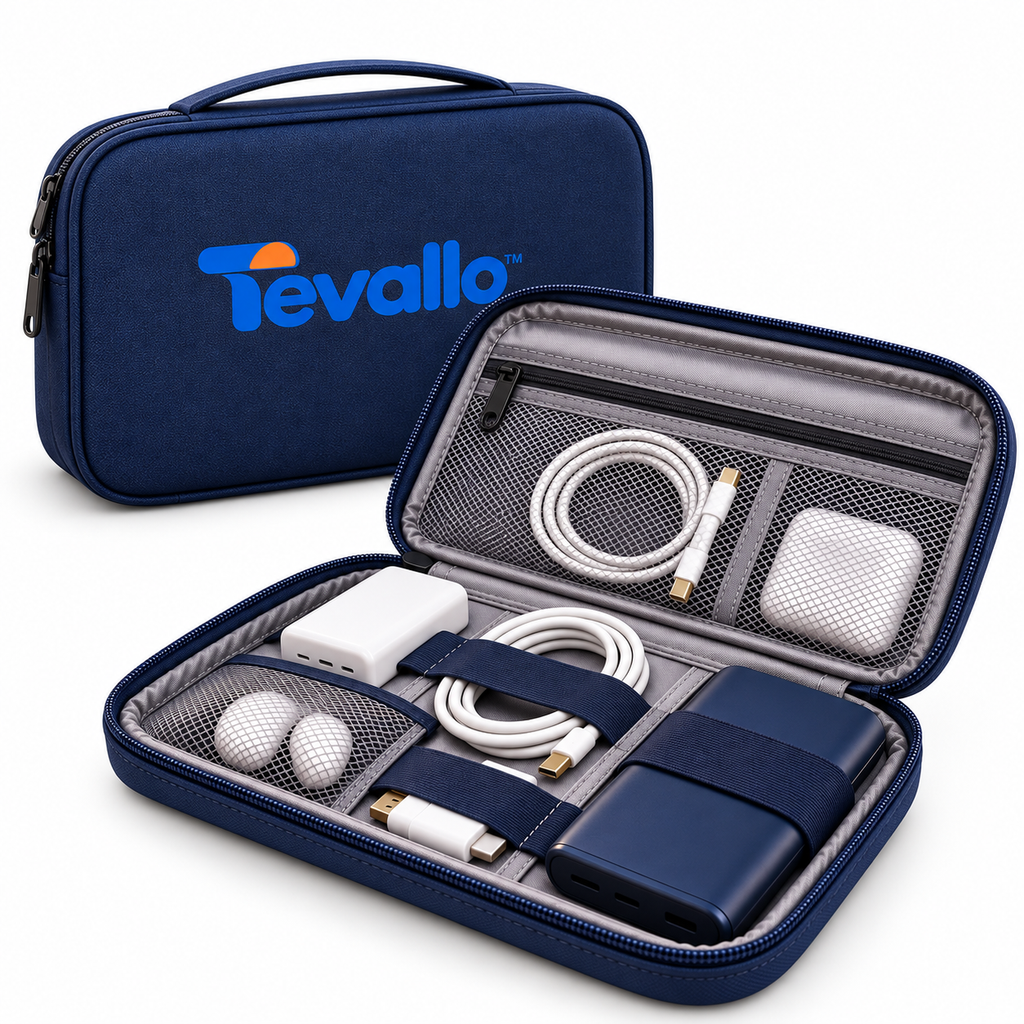 Tevallo™ Electronics Organizer, Keep Your Tech Travel-Ready at All Times