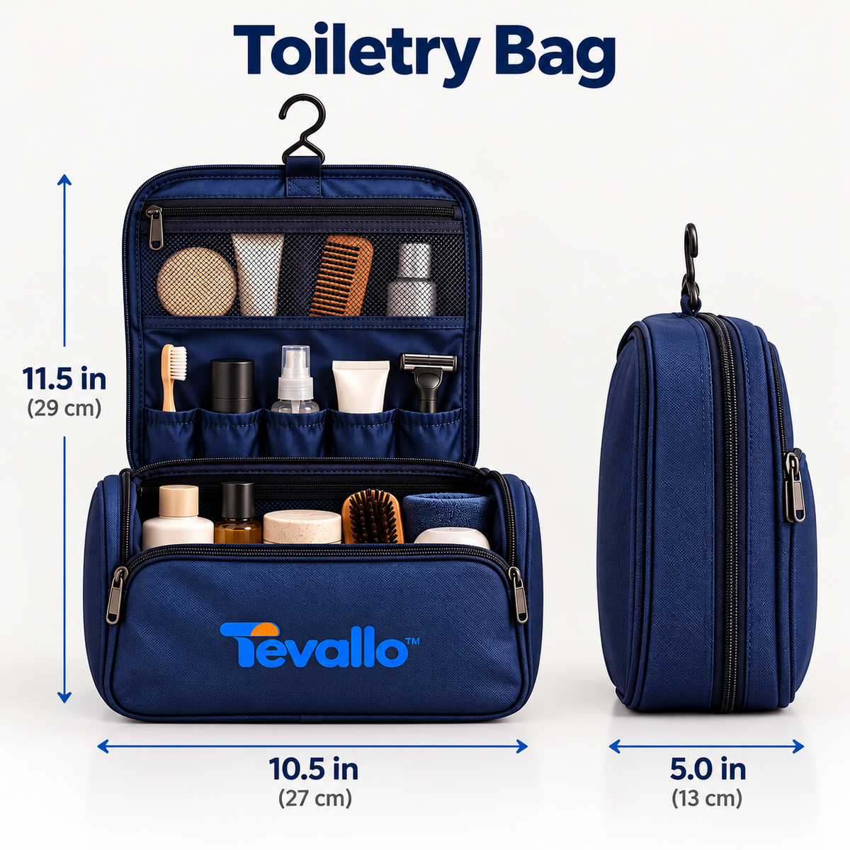 Tevallo™ Hanging Toiletry Bag, Your Travel Bathroom Wherever You Land