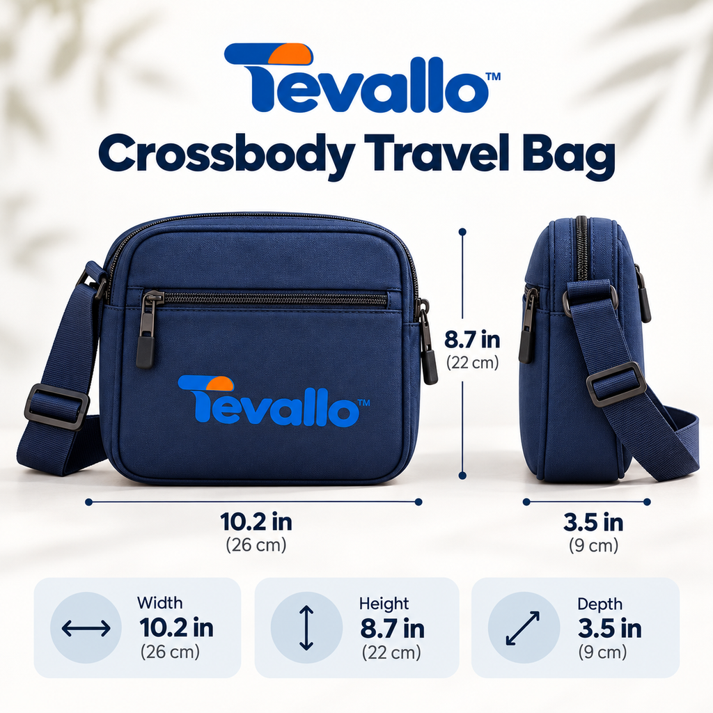 Tevallo™ Crossbody Travel Bag, Explore New Cities Hands-Free