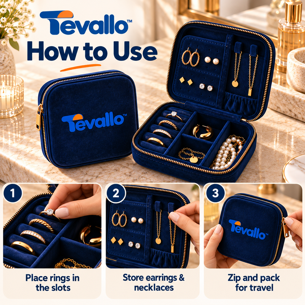 Tevallo™ Travel Jewelry Case, Bring Your Favorites on Every Trip