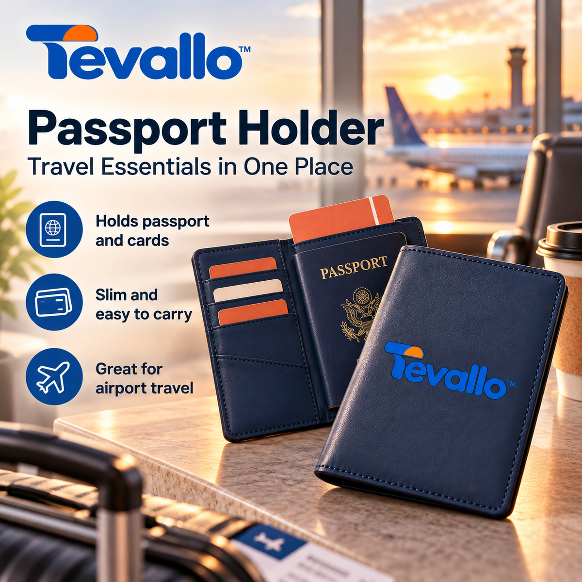 Tevallo™ Passport Holder, Travel Documents Organized for Every Border